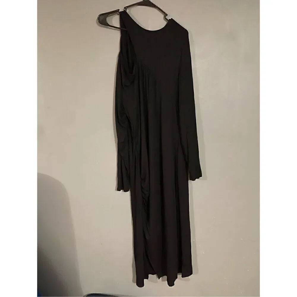 Future Collective Black Long Sleeve Scoop Neck Cold Shoulder Maxi Dress XXL